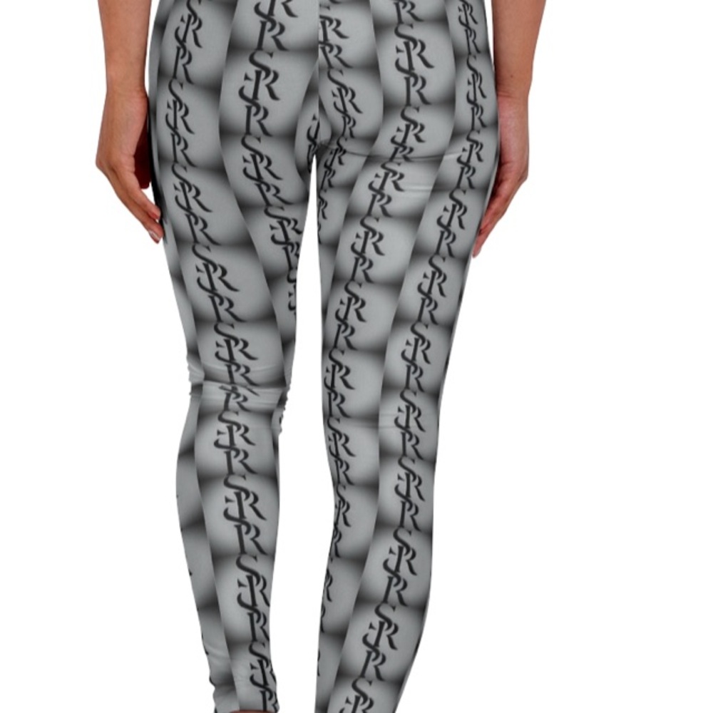 Gray Chain-Link Pattern Leggings